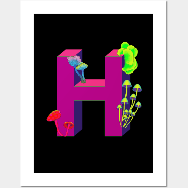 Monogram H neon Wall Art by eveline